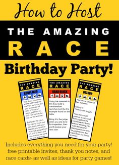 how to host the amazing race birthday party with free printables for kids and adults