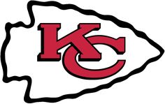 the kansas chiefs logo on a red background that says game day go chiefs with white letters