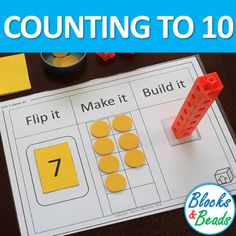 a counting to 10 game with the words flip it make it build it