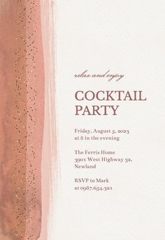 a pink and gold cocktail party is featured in this image