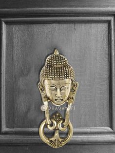 "Product Details ÿThis Buddha Design Door Knocker Decorative Brass will look great on wooden doors so whether it's a new office, shop, or home. Designed smartly and skillfully to suit any kind of door, these door knockers and bells with a long-lasting finish are a must-have. Material:ÿBrass Size: 8.3\" L Xÿ 3.3\" Hÿ Weight: 650ÿgrams * This is a hand-made product and might vary slightly than what is shown in the images." Buddha Design, Design Door, Gautama Buddha, Office Shop, New Office, Star Wall, Door Knocker, Door Knockers, Wooden Doors