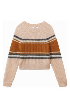 Autumnal stripes encircle a crewneck sweater enriched with mohair for fuzzy texture. 37% polyamide, 32% wool, 31% mohair Machine wash, dry flat Imported Girls Jumpers, Raglan Sweater, Clothes Crafts, Color Block Sweater, Modern Outfits, Tie Shoes, Workwear Dress, Playsuit Jumpsuit, Pullover Styling