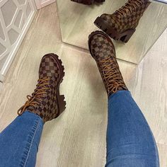 Chunky Sole Boots, Ankle Strap Chunky Heels, Zipper Heels, Checkerboard Pattern, Fall Fashion Outfits, Lace Up Heels, Wedge Boots, Fall Outfit, Cute Shoes