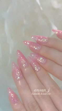 Sparkly Heart Nails, Acrylic Nails Butterfly, Nails Butterfly, Asian Nails, Blush Nails, Waste Of Time, Soft Nails