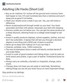 Adult Tips Life Hacks, Tips For Adulting, Why You Shouldn’t Eat A Shoe, Tiny Turn Ons List, How To Adult Tips, How To Adult, Adulthood Tips, Life Hacks For College, Adulting Tips Life Hacks