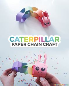 paper chain crafts for kids to make with the caterpillars and rainbow colors