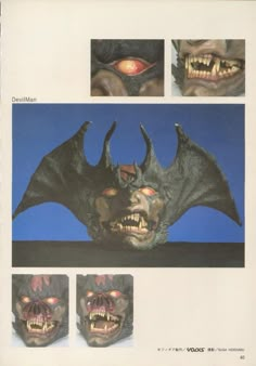 an advertisement for demon masks with fangs and teeth