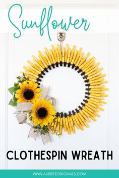 diy sunflower clothespin wreath Flag Wreath Diy, Diy Sunflower Wreath, Recreation Activities, Diy Sunflower