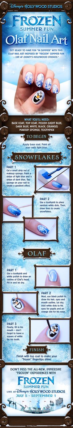 amazing nails Olaf Nails, Frozen Nail Art, Frozen Nails, Nails Disney, Nail Diamond, Nail Art For Kids, Pedicure Designs, Awesome Nails