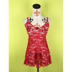 Nwt Spree Sz M Triangle Cup Babydoll With G-Strings 2-Pcs Set Red Lace Size Women's M Nylon 90%, Spandex 10% Condition Is New With Tags Red Party Sleepwear With Built-in Bra, Red Fitted Camisole Sleepwear, Red Coquette Camisole Sleepwear, Flirty Fitted Sleepwear With Built-in Bra, Fitted Lace Sleepwear With Built-in Bra, Red Fitted Coquette Sleepwear, Flirty Red Sleeveless Sleepwear, Red Sleeveless Flirty Sleepwear, Red Lace Sleeveless Sleepwear