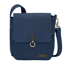 variant:41158034653376 AAA.com l Anti-Theft Courier Tour Bag - Navy Travelon Bags, Best Crossbody Bags, Summer Handbags, Antique Brass Hardware, Lightweight Bag, Pack Your Bags, Travel Duffel, Leather Accents, Anti Theft