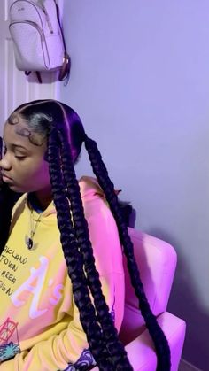 Double Dutch Braid Black Women, 2 Braids Box Braids, 2 Ponytails 4 Braids, 4 Plats Hairstyles, Trending Braid Styles 2023, Jayda Wayda Braids 5 Braids With Heart, Jayda Wayda Braids 4 Braids, Slick Hairstyles Braids, Hair Styles Braids Curly