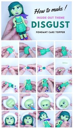 how to make an inside out theme disgustt fondant cake topper