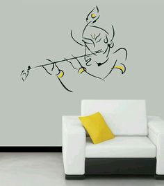 an artistic wall sticker depicting the hindu god ganesh