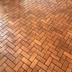 an image of a brick floor that looks like it has been cleaned