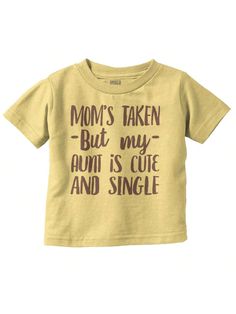 Baby Boy Funny Single Aunts Cute Niece Nephew T Shirt Brisco Brands Butter   Short Sleeve  Graphic,Letter,Slogan Tee Medium Stretch All Baby Boys Clothing, size features are:Bust: ,Length: ,Sleeve Length: Single Aunt, Funny Single, Single Humor, Slogan Tee, Pearl Design, Niece And Nephew, Boys Clothing, Maternity Bag