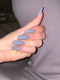 Sns Nails Matte, Grey Nails Aesthetic, Mat Nails Ideas, Grey Nails Matte, Nails Inspiration Matte, Gray Matte Nails, Matte Grey Nails, Mat Nails