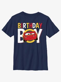 100% CottonWash cold; dry lowImportedListed in youth sizes Disney Short Sleeve Top For Birthday, Disney Crew Neck Top For Birthday, Disney Cars Theme, Mcqueen Birthday, Mcqueen 3, Cars Mcqueen, Birthday Disney, Car Themes, Disney Pixar Cars