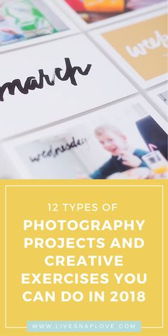 the words photography and creative exercises you can do in 2013 are written on top of pictures