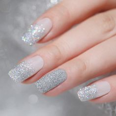 Nail Art Funky, Shiny Nails Glitter, Nail Art Simple, Nails Gradient, Funky Nail Art, Classy Nail Designs, Nail Design Inspiration, Shiny Nails, Nail Glitter