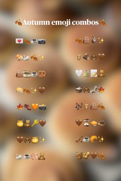 an image of the autumn emoji combos icon set in photoshopped