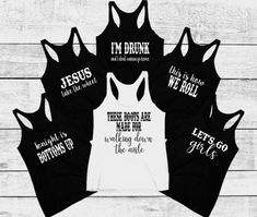 six bride tank tops with the words bride tribe on them