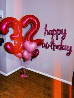 balloons in the shape of numbers are on display