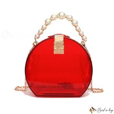 Bird in Bag - Bags women's bags new transparent small round package box package pearl female crossbody shoulder retro Round Bags As Gift, Chic Round Case Bag For Gift, Acrylic Bag, Box Package, Package Box, Street Trends, Bird In Bag, Box Packaging, Women's Bags