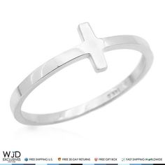 Weight (gm): 1 Ring Size: 5.5 Resizable: Yes Crafted in: Europe Metal Purity: 14K Misc Style: Band Metal: White Gold Base Metal: White Gold, 14k Brand: WJD Exclusives Body Area: Finger Product Category: Rings Occasion: Any Size: one size.  Color: Silver.  Gender: unisex.  Age Group: adult.  Pattern: solid. Gold Cross Ring, Cross Ring, Cross Design, Gold Polish, Ring Ring, Gold Style, Real Gold, Ring Designs, Fashion Rings