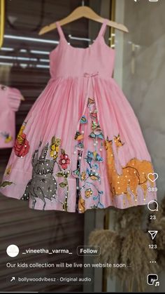 Baby Girl Indian Dress, Indian Traditional Dresses, Painting Ideas For Kids, Kids Frock, Baby Birthday Dress