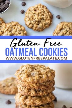 gluten free oatmeal cookies stacked on top of each other