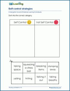 worksheet for the self - control strategy to help students learn english and spanish