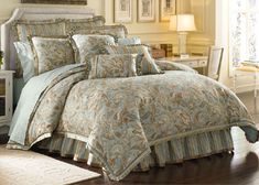 the comforter is neatly made and ready to be used in this bedding set