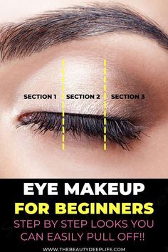 Eye Makeup For Beginners: Learn how to accentuate, enhance, and define your eyes in beautiful ways with eye makeup!! Try one of these four stunning, yet easy, step-by-step eyeshadow looks perfect for beginners & up!!  ... more Eyeshadow Looks For Beginners, Eye Makeup For Beginners, Eye Makeup Guide, Everyday Eye Makeup, Beginners Eye Makeup, Makeup Secret, Eye Makeup Techniques, Makeup Artist Tips