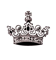 a black and white drawing of a crown