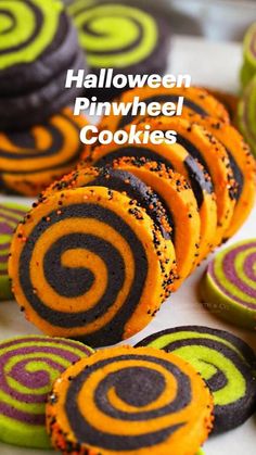 halloween pinwheel cookies with sprinkles on top