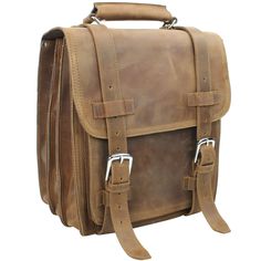 Dimension: 14 * 12.5 * 7.5"; 3 Full Leather Straps Weight 9 Lb; Internal Size: 13 * 10.5"; 3 Compartments Front Compartment: 2 Big Pockets, Pen Holders Shoulder Strap 37.5 - 67"; Big Front Pocket 10.5 *10 " Back Pocket For Magazine, Newpaper, Documents Etc. Luxury Rectangular Satchel For School, Classic Leather Satchel Backpack For On-the-go, Classic Leather Rectangular Backpack, Luxury Leather Briefcase Backpack, Leather Satchel With Top Carry Handle, Leather Backpack Saddle Bag For Travel, Classic Backpack Briefcase For On-the-go, Leather Saddle Bag Backpack For Travel, Classic Briefcase Backpack For On-the-go