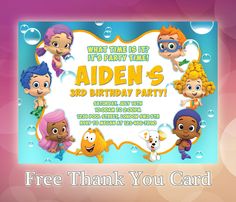 the little mermaid birthday party printable card