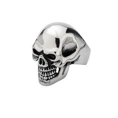 GRIN REAPER Large Skull Big Teeth Stainless Steel Mens Skull Ring Grin Reaper, Skull Bracelet Men, Sugar Skull Ring, Gothic Wedding Rings, Cool Rings For Men, Skull Wedding Ring, Gothic Engagement Ring, Skull Engagement Ring, Mens Skull Rings