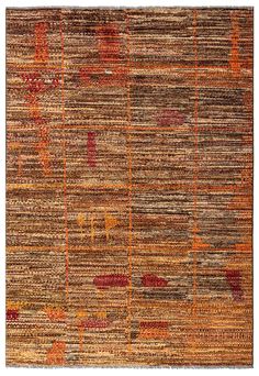 an area rug with multicolored stripes on it