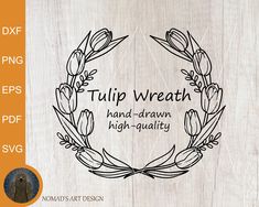 tulip wreath svg example for cutting files