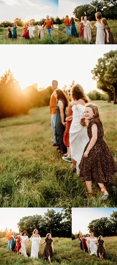 people are standing in the grass with their arms around each other, and one person is holding