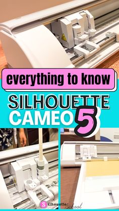 there are pictures of sewing machines with the words everything to know about silhouette camo 5