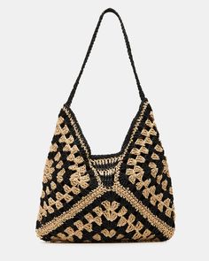 SUNNY + BOHO + CLASSIC The BORA bag features a woven straw exterior in a tropical-inspired 2 tone design with a logo lining to keep your essentials secure. This super roomy hobo style bag fits easily over-the-shoulder or crossbody for breezy hands-free styling. Woven straw hobo bag Top snap closure Lined 15in H x 11in W x 2in D Raffia materials Duster bag included Imported Beg Tangan, Straw Beach Bag, Straw Tote Bag, Vintage Shoulder Bag, Woven Tote Bag, Straw Tote, Casual Tote, Bago, Hobo Bag