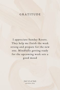 a poem written in white with the words, i appreciate sunday reeses they help me finish the week strong and prepare for the new one