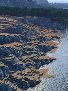 an aerial view of some rocks and water