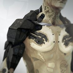 an image of a futuristic man holding something in his hand