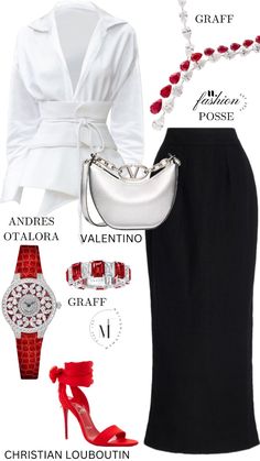 @graffdiamonds @valentino @Possethelabel #chicoutfit #ootd #businessoutfit #2024fashion #oldmoney  #MYMAYfashion Red Clothes Outfits, Valentino Outfits Women, Red Black White Outfit, Out To Dinner Outfit, Business Dinner Outfit, Valentino Outfit, Red Fashion Outfits, Business Dinner, Cute Formal Dresses