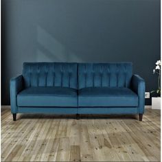 Set the tone for a mid-century modern space with this sofa bed. Its tapered legs offer a vintage spin, while the upholstery creates an inviting texture. Its solid and manufactured frame transforms into a bed to accommodate overnight guests, while foam and coil springs combine to offer comfort as you kick back with your latest read. Mercer41 Fabric: Teal Blue | Mercer41 Cornell 81" Square Arm Sofa Bed 33.5 H x 81.0 W x 39.4 D in green / bluePolyester in Teal Blue | 33.5" H X 81" W X 39.4" D | Way Sofa Bed Wood, Luxury Sofa Bed, Loveseat Sleeper Sofa, Upholstery Bed, Sofa Bed Design, Sleep Sofa, Square Arm Sofa, Convertible Sofa Bed, Black Sofa