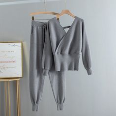 Nellie Sweater + Pants Suit - Grey / One Size